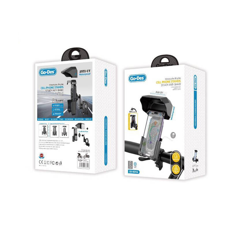 Go-Des GD-HD906 Sarsıntı Önleyici Anti-UV Su Geçirmez Bisiklet ve Motosiklet Telefon Tutucu - 2 Go-Des GD-HD906 Sarsıntı Önleyici Anti-UV Su Geçirmez Bisiklet ve Motosiklet Telefon Tutucu - 2